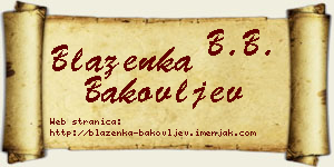 Blaženka Bakovljev vizit kartica
